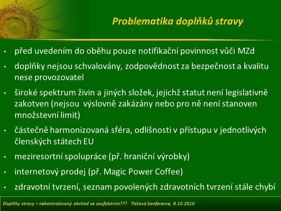 Doplňky stravy nekontrolovaný obchod se zoufalstvím ppt stáhnout